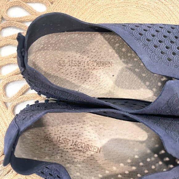 Ilse Jacobsen Tulip 139 Navy Blue Perforated Slip On Shoes Size EU 40 - Picture 6 of 11